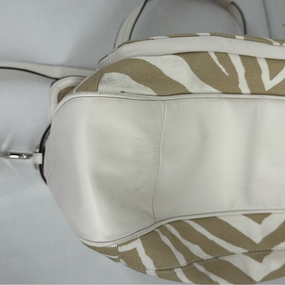 Coach Taylor Zebra Print Marlin Flap Satchel Shoulder Bag - Picture 8 of 15
